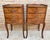1940s Pair of French Louis XV Revival Inlaid Bedside Tables with Three Drawers, 1940s For Sale - Image 5 of 11