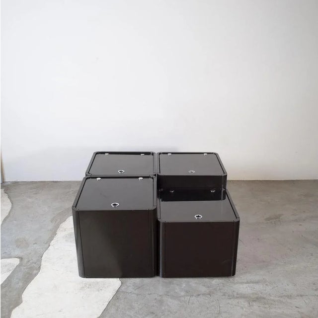 Mid-Century Italian Modular Boxes, 1970s, Set of 4 For Sale - Image 9 of 10
