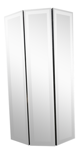 Mid-Century Modern Three Paneled Mirrored Screen