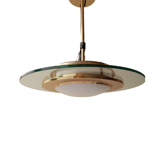 Vintage Pendant Light in Transparent and Satin Murano Glass, 1960s For Sale - Image 10 of 12
