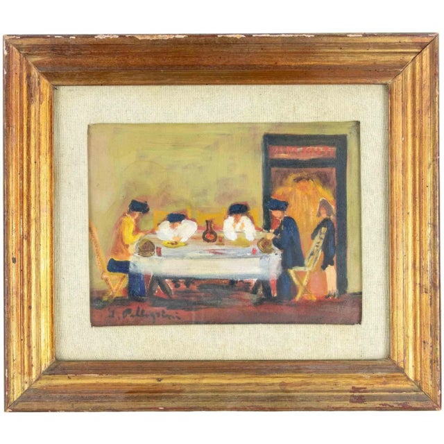 1960s Sirio Pellegrini, In the Tavern, Oil on Canvas, 1969 For Sale - Image 5 of 5