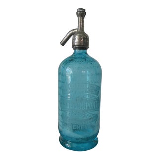 1913 Louis Dupont Bullicante Glass Seltzer Bottle For Sale