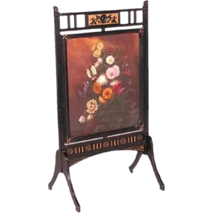 Vintage Victorian Fireplace Ebony Colored Screen