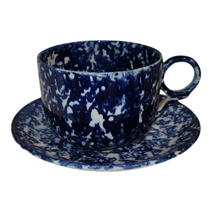 19th Century Sponge Ware Mush Cup and Saucer Set