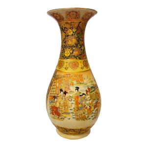 Vintage Large-Scale Chinese Moriage Vase – Hollywood Regency Chinoiserie Style, 24.5”