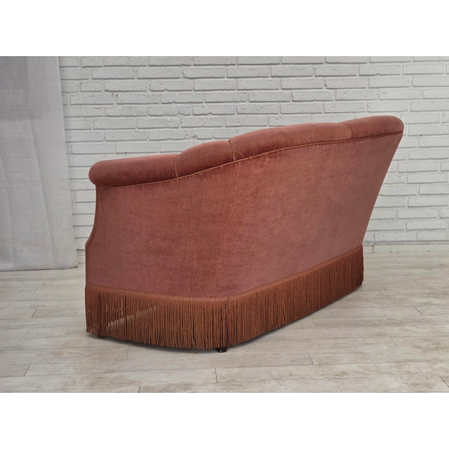 Danish 2-Seater Sofa in Pink Velour, 1960s For Sale - Image 10 of 18