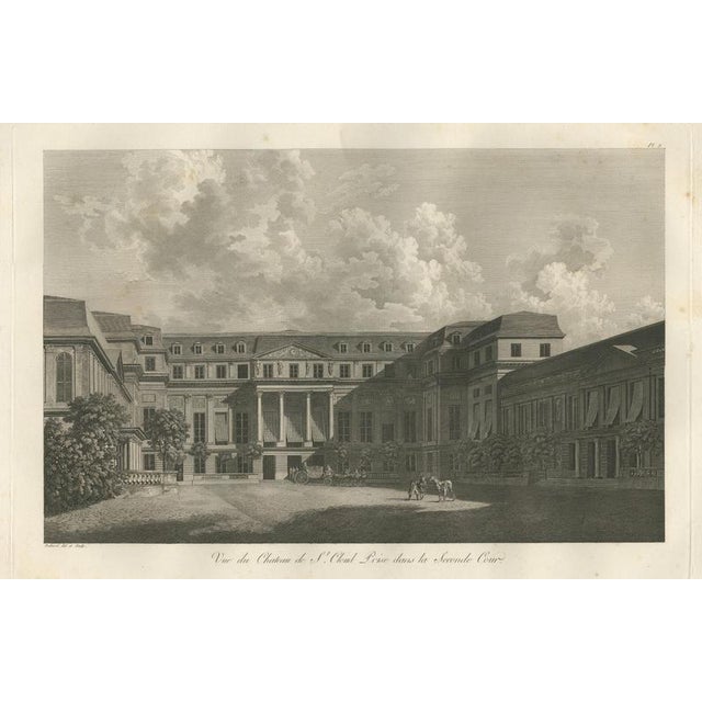 Louis-Pierre Baltard, View of the Château De Saint-Cloud from the Second Courtyard, 1803, Engraving For Sale - Image 4 of 10