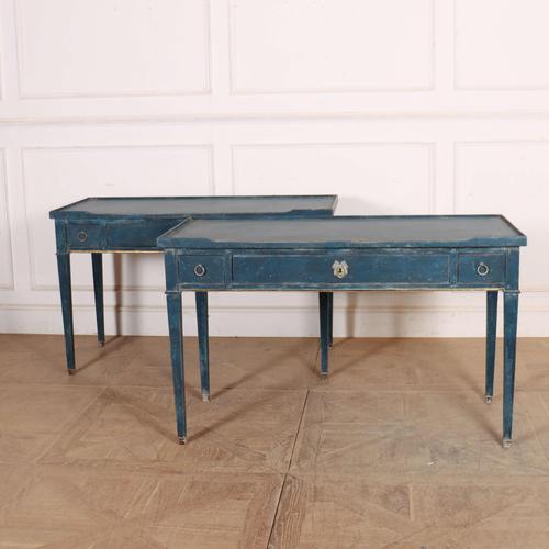 Blue Painted Oak Bedside Tables, Set of 2 For Sale - Image 8 of 8
