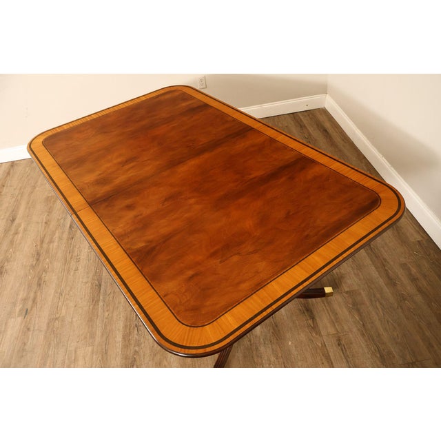 Baker Stately Homes Mahogany Double Pedestal Extendable Dining Table For Sale - Image 16 of 18