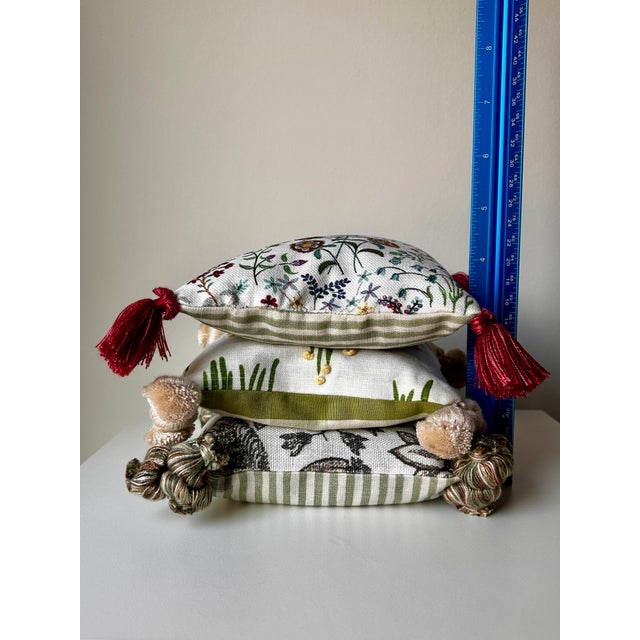 Liberty & Co, Schumacher, Chelsea Textiles, Brunschwig & Fils Lavender Filled Decorative Cushions - Set of 3 For Sale In Washington DC - Image 6 of 12