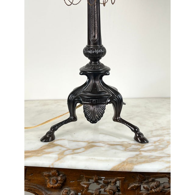 Vintage Pair French Empire Revival Table Lamps With Oil Rubbed Bronze Finish For Sale - Image 4 of 8