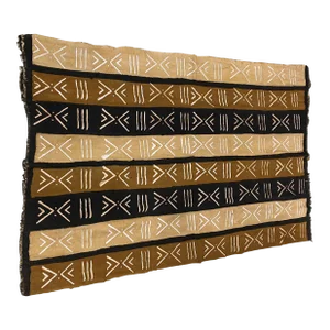 African Bogolan Mud Cloth Textile 62" by 40"