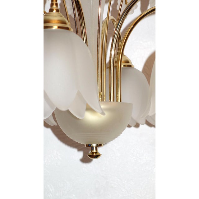 2000 - 2009 Antique Gilded Metal and Glass Chandelier from Unbekannt, 2000s For Sale - Image 5 of 10