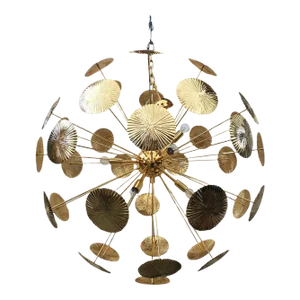 Water-Lily Brass Sputnik Sphere Chandelier from Simoeng