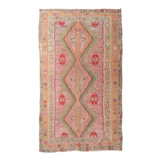 Large Vintage Turkish Kilim Rug - 7`11″ X 14`1″ For Sale
