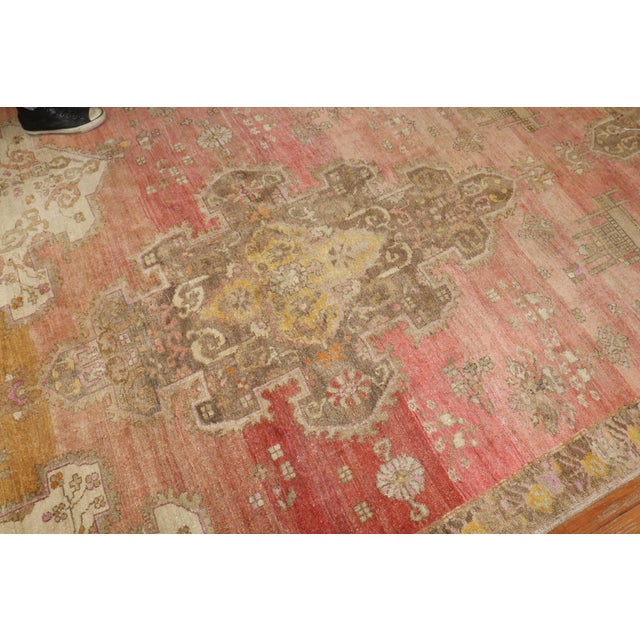 Zabihi Collection Large Scale Pink Turkish Kars Oversize Rug For Sale In New York - Image 6 of 12