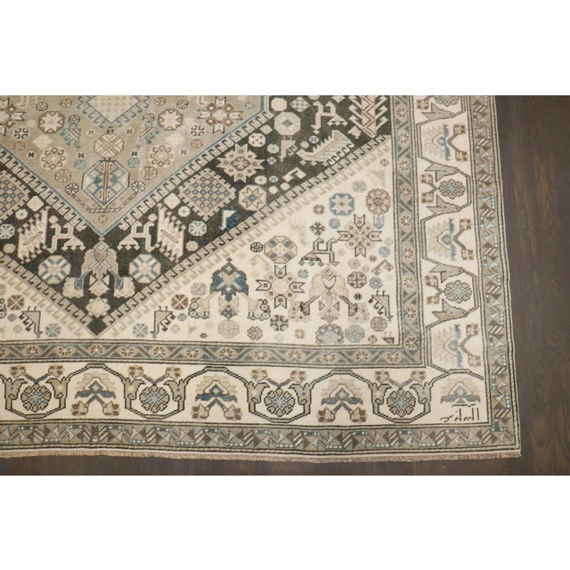 Textile Vintage Persian Geometric Rug no. j5207 For Sale - Image 7 of 10