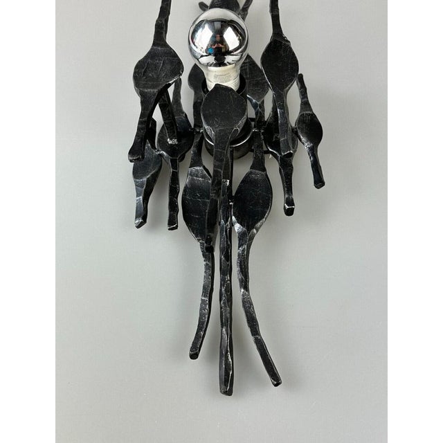 Brutalist Wall Lamp in Iron & Glass, 1970s For Sale - Image 16 of 18
