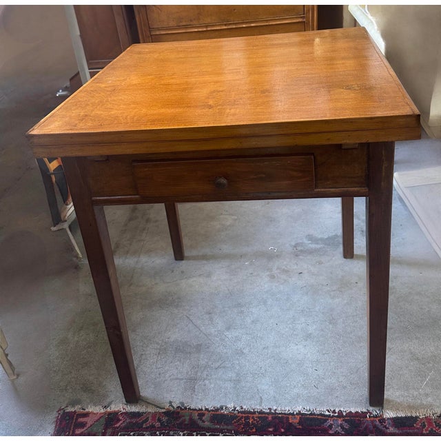Wood Extendable Square Table in Beech Wood, 1900s For Sale - Image 7 of 18