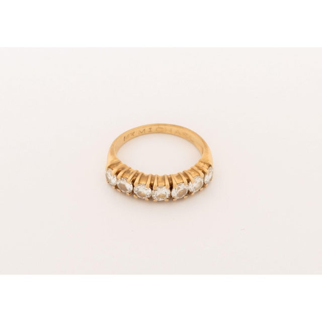 Late 20th Century Vintage 14k Yellow Gold and Diamond Wedding Band For Sale - Image 5 of 8