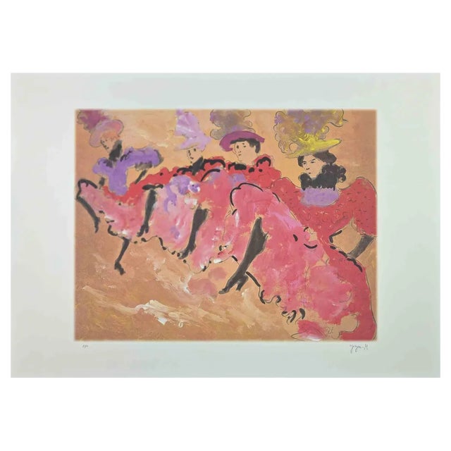 Martine Goeyens, French Can-Can, Original Lithograph, 2000s For Sale