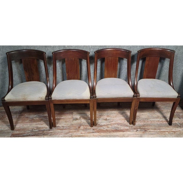 Empire Mahogany Gondola Chairs, Set of 4 For Sale - Image 4 of 7