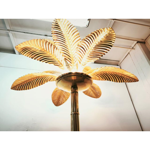 Vintage 12-Light Palm Floor Lamp in Brass, 1970s, in Very Good conditions. Designed 1970 to 1979 European Plug (up to...