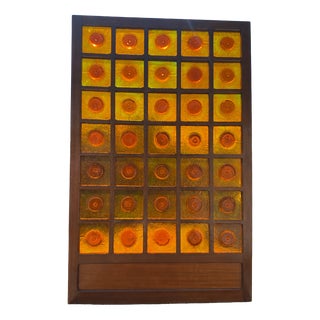 Monumental Architectural Amber Glass Panel by Vidrios Gordiola, Spain, 1970 For Sale