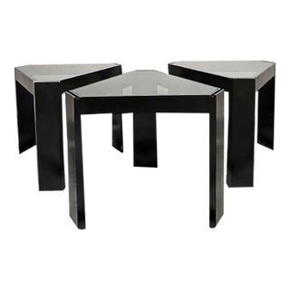 Italian Set of Black Little End, Coffee Tables, Etagere Shelf by Porada Arredi For Sale