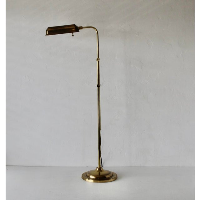 Fredrick Cooper style, minimal and versatile brass pharmacy floor lamp. Elegant shade pivots and rotates. The height can...