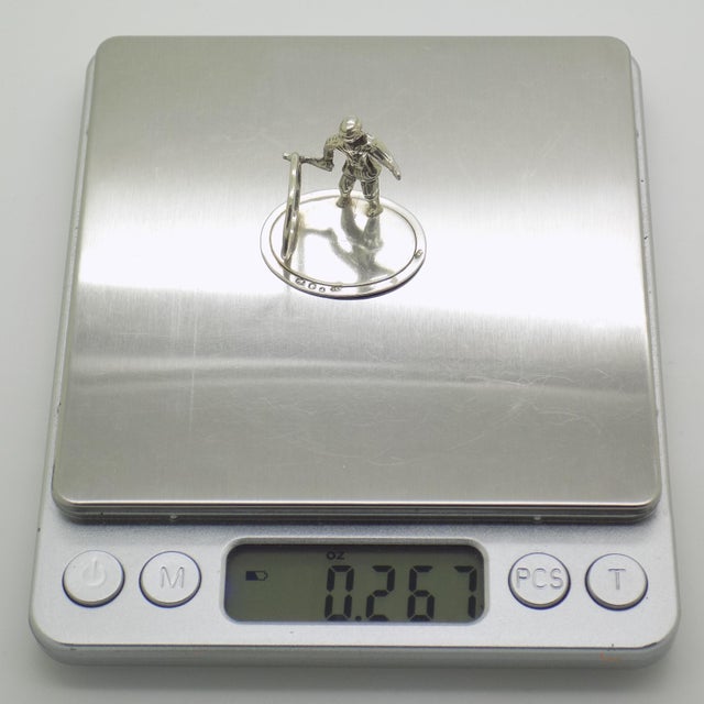 Vintage Dutch Handmade Genuine Silver 835 Child with Hoop Figurine, 1970s For Sale - Image 9 of 11