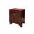 Chinese Chinese Distressed Brick Red Flower Birds Graphic End Table Nightstand For Sale - Image 3 of 6