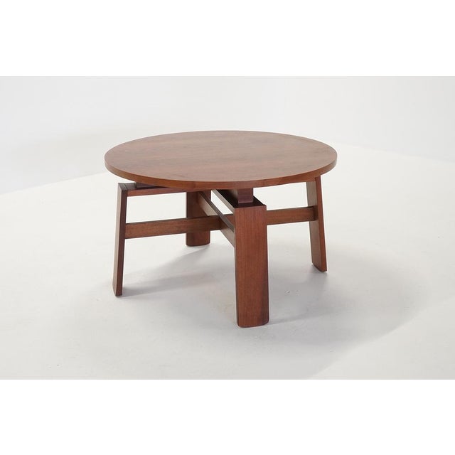 Brown Vintage Italian Round Dining Table by Silvio Coppola for Bernini, 1970s For Sale - Image 8 of 8