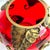1970s Fifth Ave Crystal Ltd. Red Tealight Candle Potpourri Bowl Vase With Gold Leaves For Sale - Image 10 of 12