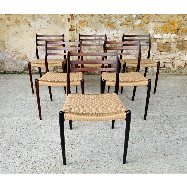 First Edition Rosewood Model 78 Dining Chairs by Niels Møller, 1962-1970, Set of 6 For Sale - Image 9 of 18