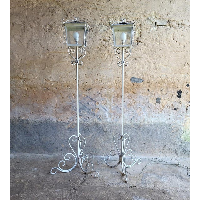 Wrought Iron Floor Lamps, 1950s, Set of 2 For Sale - Image 10 of 12