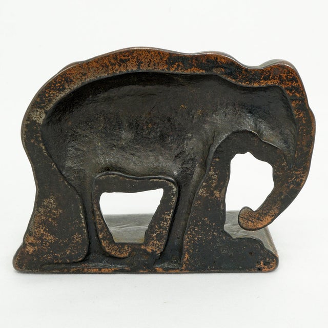 Single Working for Peanuts Elephant Bookend 1925 For Sale - Image 4 of 7
