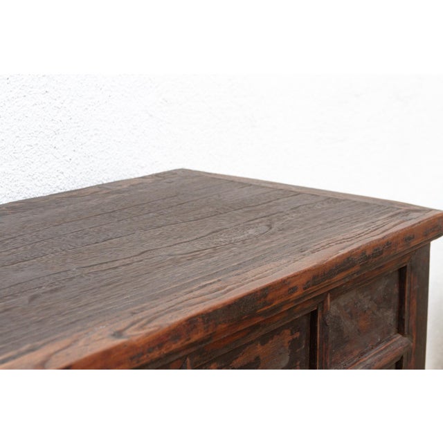 Wood Antique Provincial 2 Door Rustic Asian Cabinet For Sale - Image 7 of 11