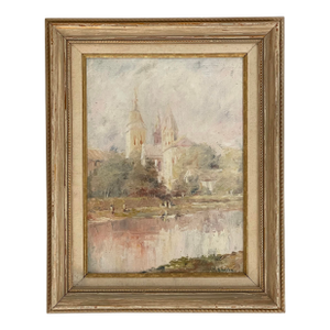 Early 20th Century River Scene With Church by Hobart Jacobs