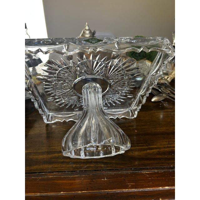 Shannon Crystal Vintage Shannon Crystal Cake Plate Square For Sale - Image 4 of 4