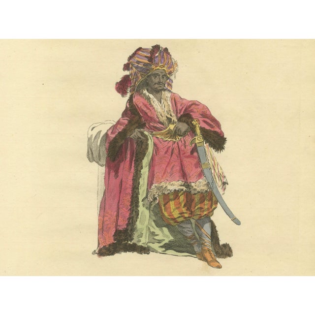 European School Artist, Indian Chief, Exotic Dress & Arms, 1749, Engraving For Sale - Image 4 of 9