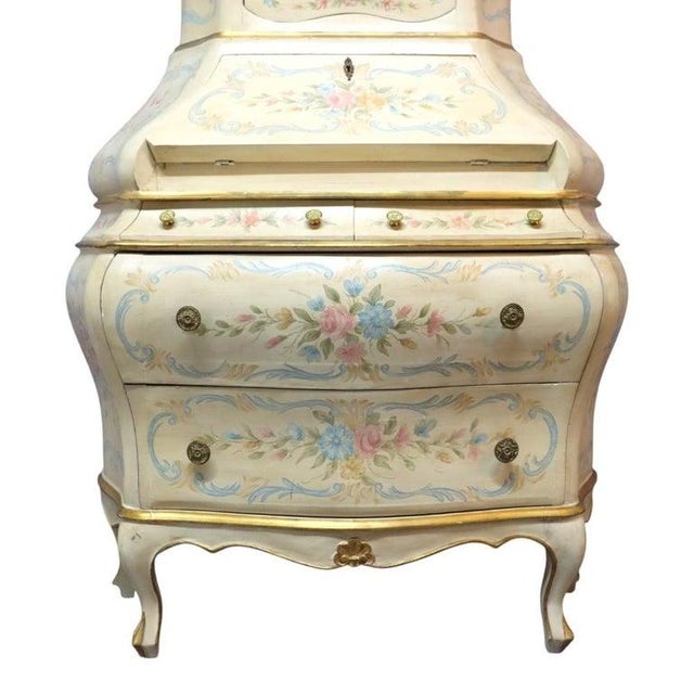 Rococo Niccolini Italia Hand Painted Lady’s Bombay Secretary Desk 20thC For Sale - Image 3 of 17