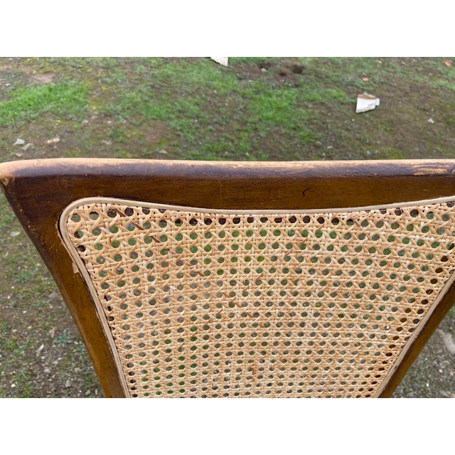 Drexel Heritage Vintage Mid Century Modern Cane Back Dining Chairs Set of 4 For Sale - Image 4 of 12