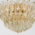 Venini Style Clear Gold Glass Messing Chandelier, 1970 For Sale - Image 3 of 14