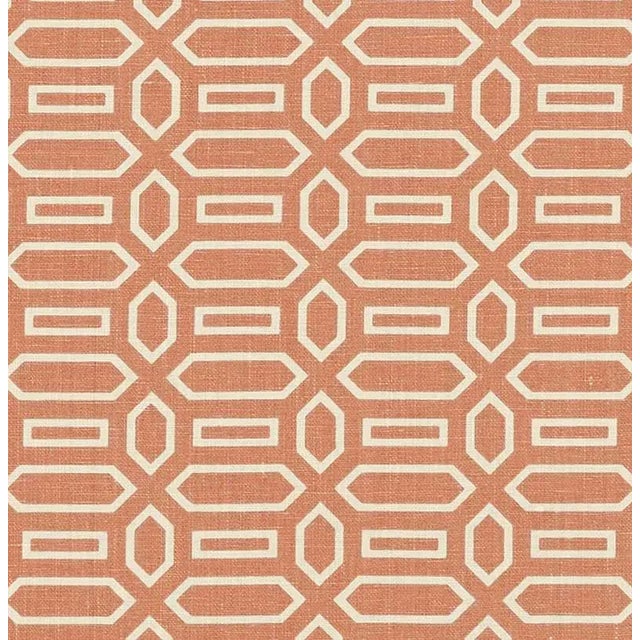 Schumacher X Veere Grenney Pavillion Fabric in Burnt Orange For Sale