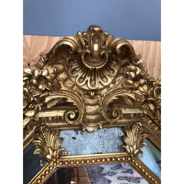 French Louis XIV Octagonal Gilt Palace Mirrors - a Pair For Sale - Image 6 of 8