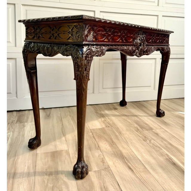 Early 20th Century George II Chippendale Revival Carved Console Table For Sale - Image 17 of 17