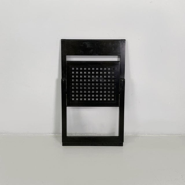 1980s Italian Modern Black Wooden Folding Chairs, 1980s, Set of 2 For Sale - Image 5 of 18