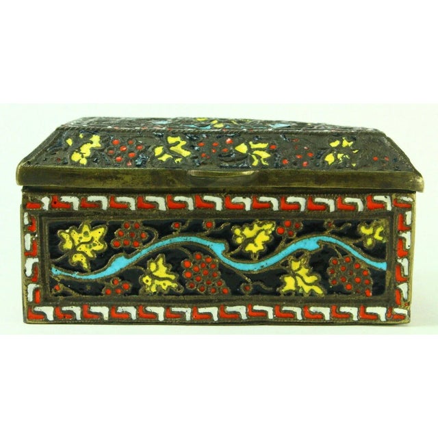 Metal 1800's Greek Celled Constantinople Patriarchate Enamel Bronze Box For Sale - Image 7 of 13