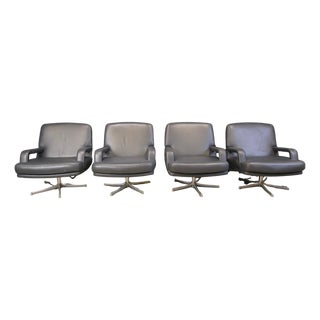 Swivel Chairs attributed to Bernd Munzebrock for Walter Knoll, 1970s, Set of 4 For Sale